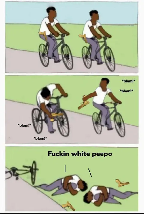 Fucking White Peepo Bicycle Fight