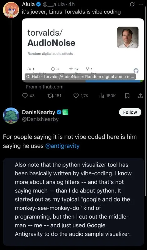 Linus Torvalds Is Vibe Coding