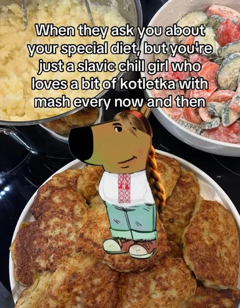 Slavic Chill Girl Loves Kotletka