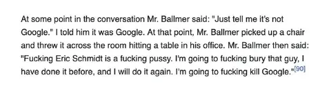 Ballmer Threatens to Kill Google