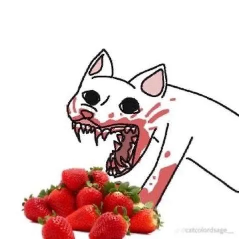 Безумный кот и клубника