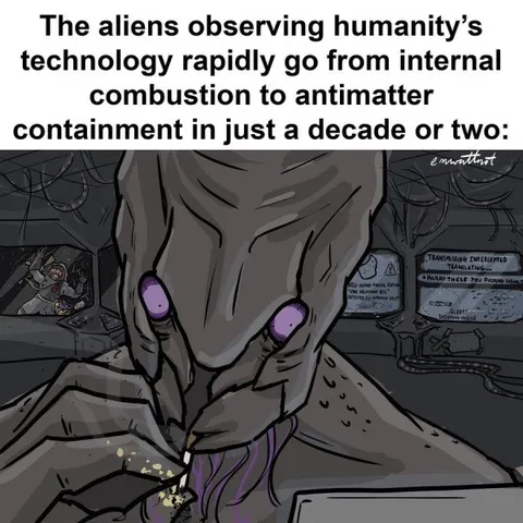 Aliens Watching Human Technology