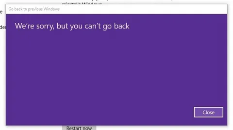 Windows Won’t Let You Go Back