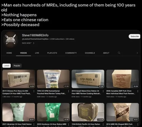Steve1989 Eats Ancient MREs