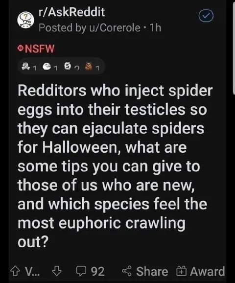 Ejaculating Spiders for Halloween