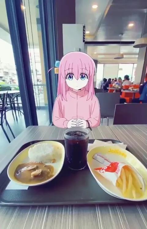 Anime Girl Waiting for Food