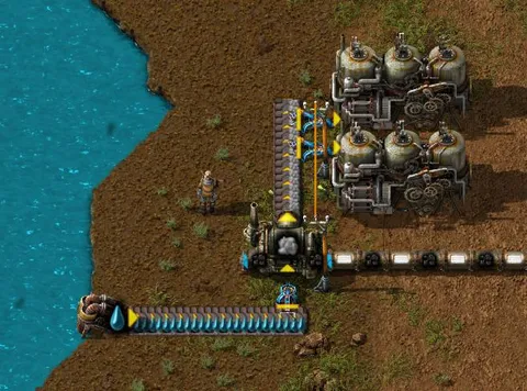Фабрика у моря в Factorio