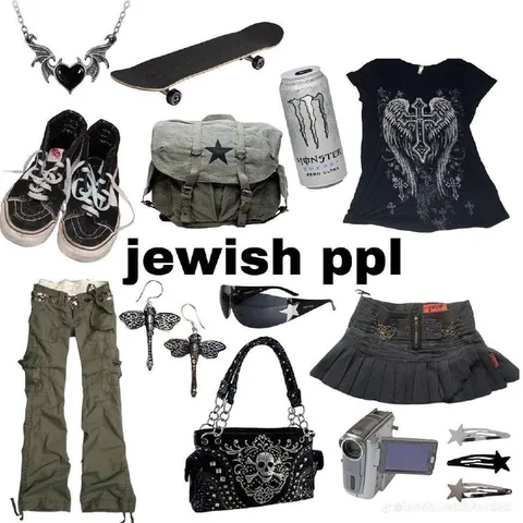 Jewish emo fashion collage
