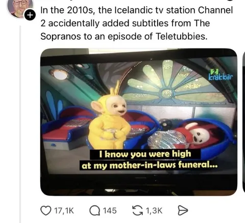 Teletubbies Funeral Subtitle Mixup