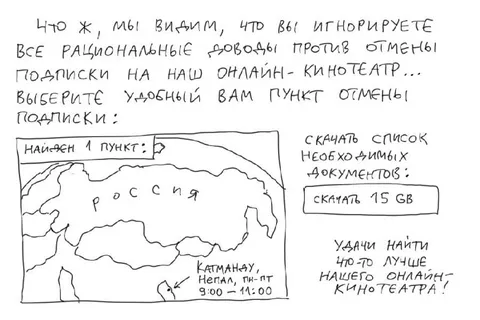 Отмена подписки на онлайн-кинотеатр