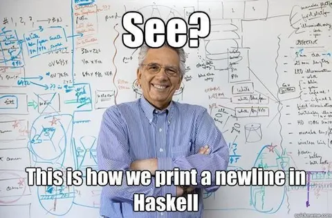 How Haskell Prints a Newline