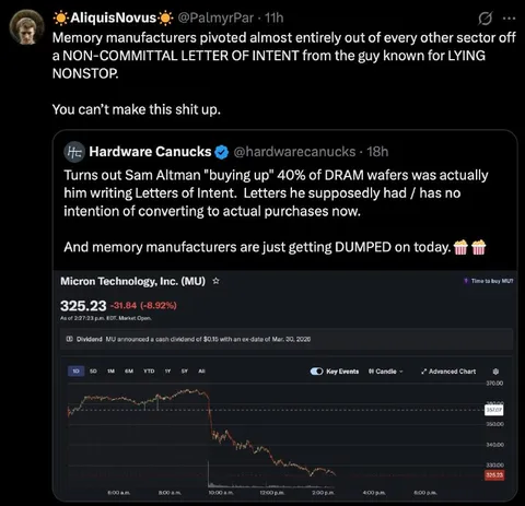 Memory Manufacturers Get Dumped
