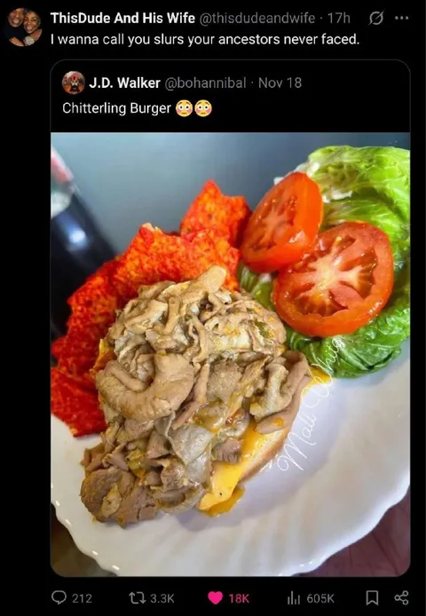 Chitterling Burger Ancestor Slurs