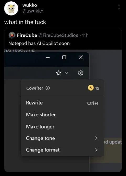 Notepad Gets AI Copilot