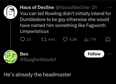 Dumbledore Was Already Gay