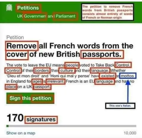 Remove French Words Petition