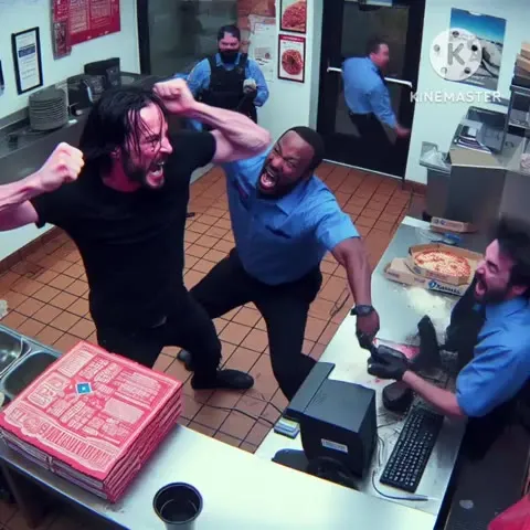 John Wick Fights at Domino's