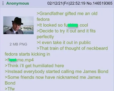 Neckbeard Fedora Turns James Bond