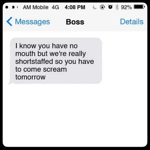 Boss Asks You to Scream