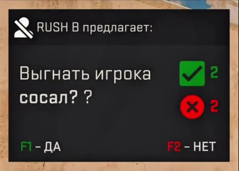 RUSH B предлагает выгнать игрока