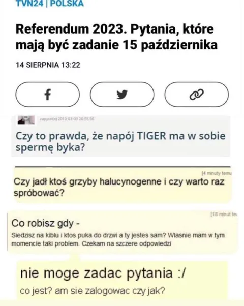 Nie mogę zadać pytania