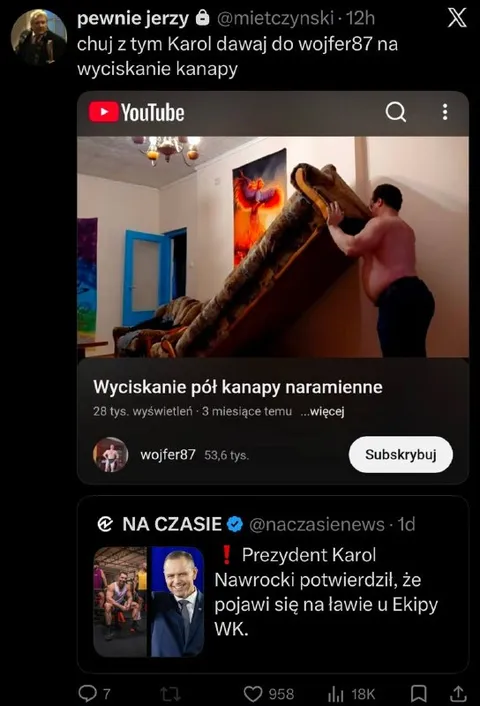 Prezydent na ławie u Ekipa WK
