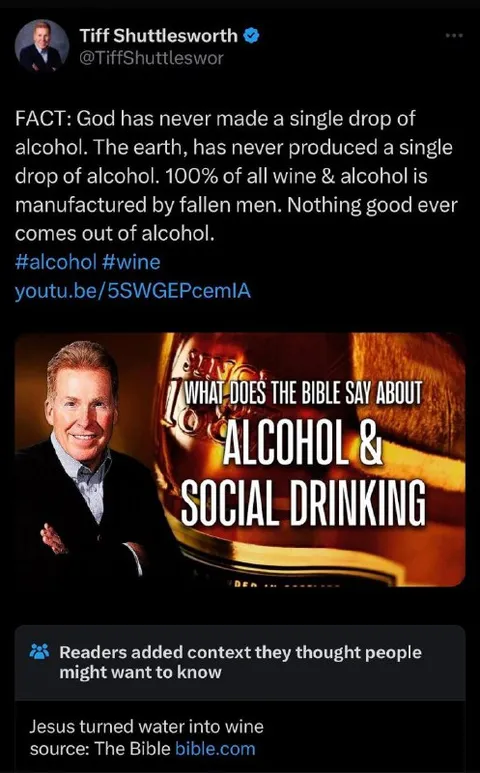 Alcohol Is Not From God