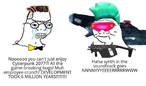 Cyberpunk 2077 Synthwave Wojak