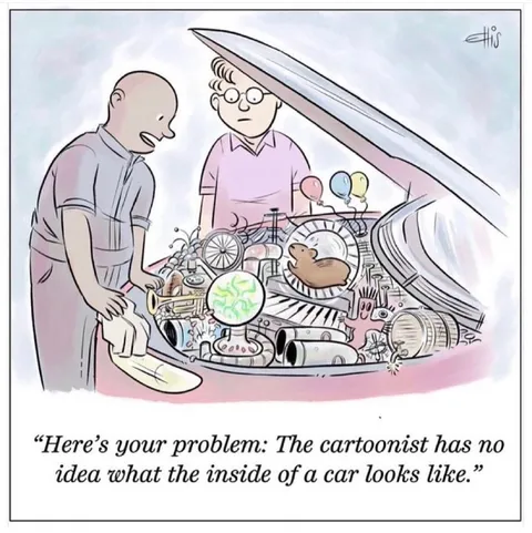 Cartoonist Draws Car Interior Wrong