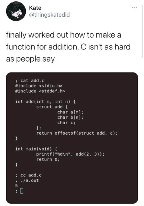 C Addition Function Hack