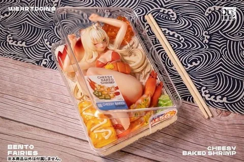 Cheesy Baked Shrimp Doll Bento