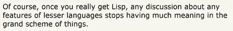 Lisp Makes Discussions Meaningless