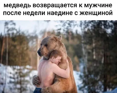 Медведь возвращается к мужчине