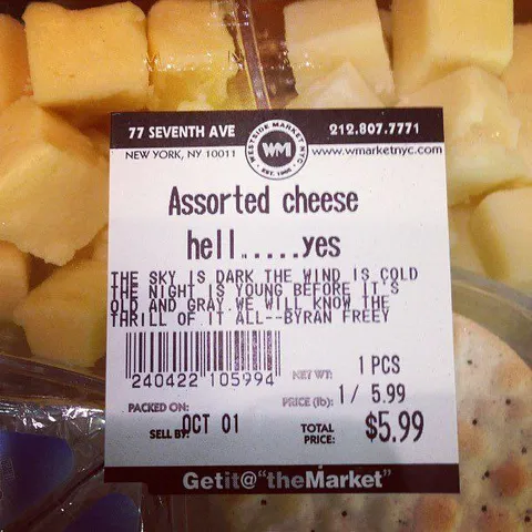 Assorted cheese hell yes
