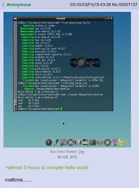 Five Hours to Compile Hello World