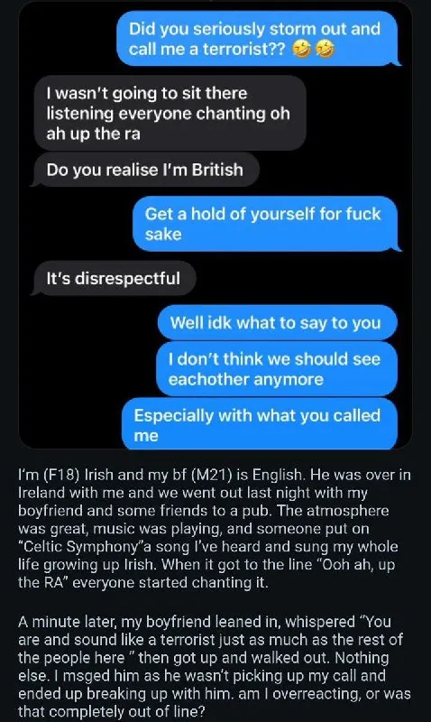 Irish Pub Terrorist Breakup