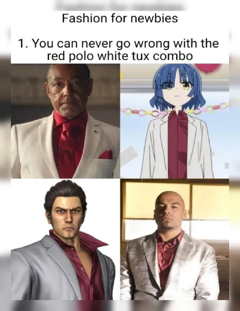 Red Polo White Tux Combo