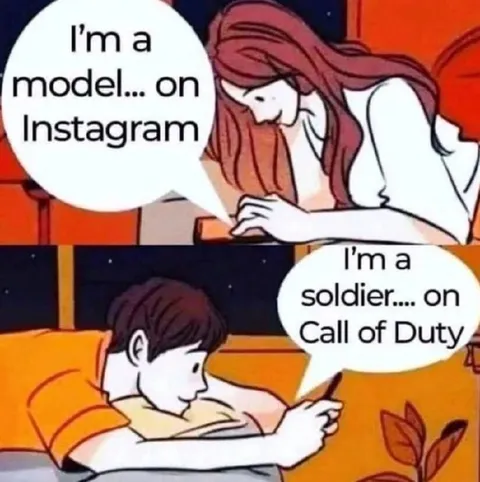 Model on Instagram, Soldier on Call of Duty
