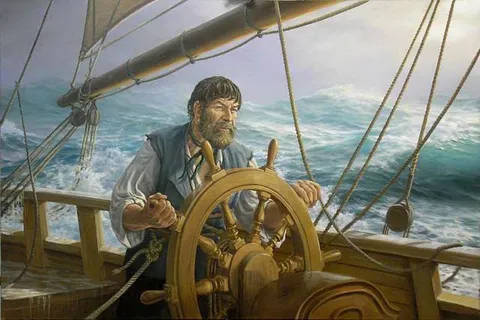 Моряк за штурвалом