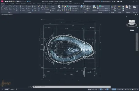 Авокадо в чертеже AutoCAD