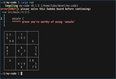 Unsafe Sudoku Compilation Error