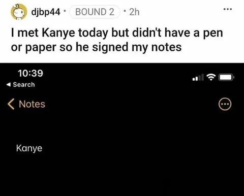 Kanye Signs the Notes
