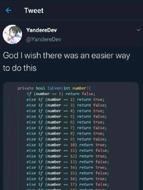The Hard Way to Check Even Numbers