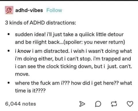 Three Kinds of ADHD Distractions