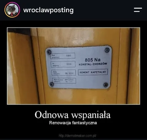 Odnowa wspaniała tramwaju