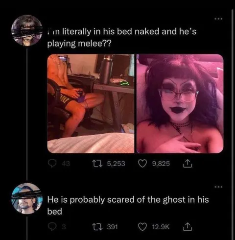 Scared of the Ghost in His Bed