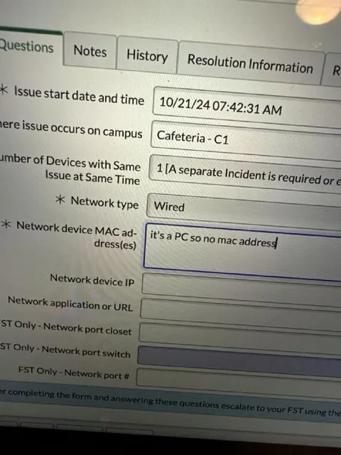 It's a PC, so no MAC address