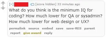Minimum IQ for Coding