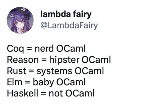 Programming Languages as OCaml Personalities