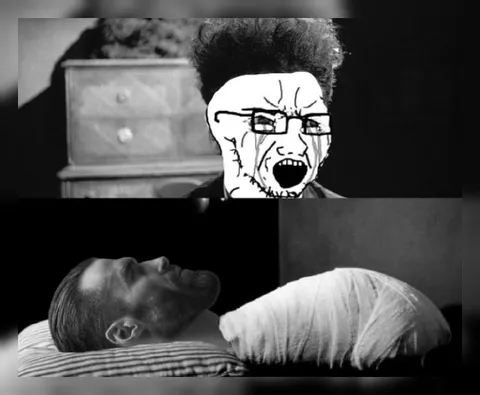 Кричащий Вояк и спящий мужчина